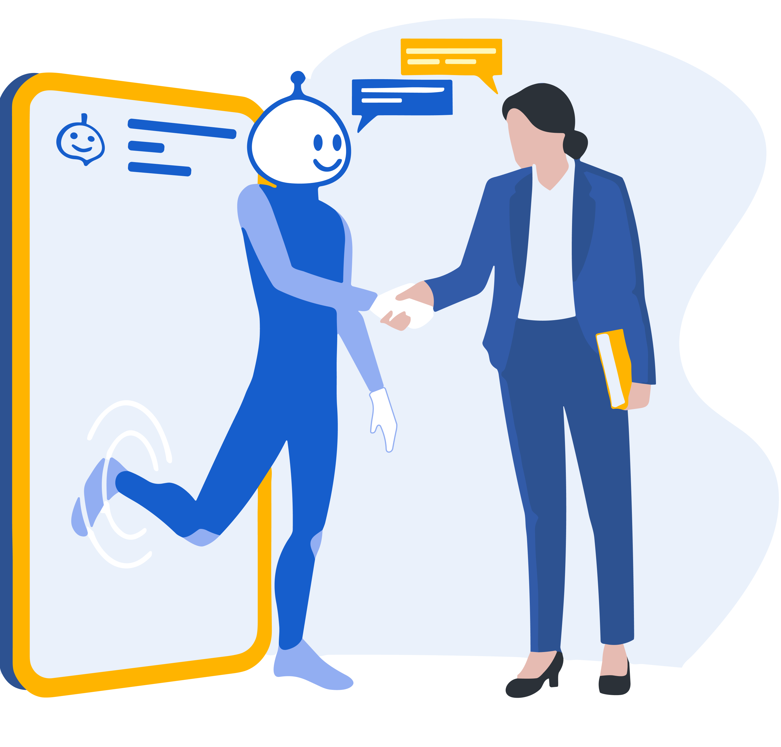 A business leader and their Twin shaking hands